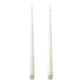Ester & erik LED svíčka Taper 30 cm / 10 Silky – set 2 ks, bílá barva, vosk