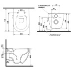 ISVEA - INFINITY CLEANWASH závěsná WC mísa, integrovaný ventil a bidet. sprška, Rimless, 36,5x53cm, bílá 10NFS1001I