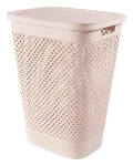 Curver Pure 55 l růžová s víkem / Koš na prádlo / Recyklovaný plast (251584)