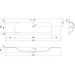 MEXEN - Vela umyvadlo zapuštěné do desky 161 x 46,5, bílá mat 25231601