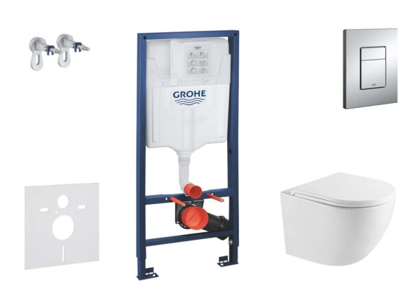 GROHE - Rapid SL Set předstěnové instalace, klozetu Oudee a sedátka softclose, tlačítko Skate Cosmopolitan, chrom SANI11BA1107