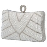 Luxusní psaníčko s kamínky a perličkami Deneris, stříbrná