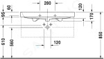 DURAVIT - Happy D.2 Umyvadlo 1000x505 mm, s přepadem, s otvorem pro baterii, s WonderGliss, bílá 23181000001