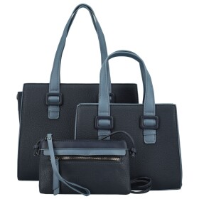 Módní dámský koženkový set kabelek Shanya, tmavě modrý
