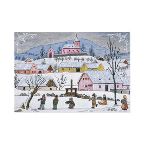 Vánoční přání Josef Lada - Děti u rybníka - Albi