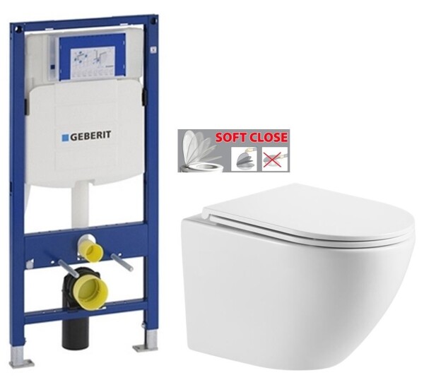 GEBERIT Duofix bez tlačítka + WC INVENA LIMNOS WITH SOFT, včetně soft/close sedátka 111.300.00.5 LI1