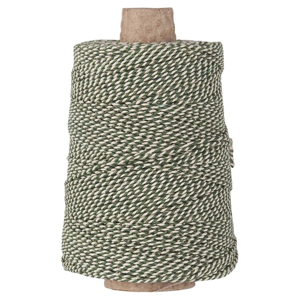 IB LAURSEN Bavlněný provázek String Green/White 10 m, zelená barva, textil