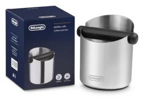 DeLonghi DLSC084 nerez/černá / Odklepávací nádoba na kávovou sedlinu / 250 ml / nerezová ocel (AS00008447)