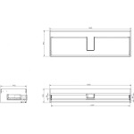 MEXEN - Box-A skříňka pro umyvadlo 140, 1 šuplík, grafit mat 91AX0-1400-235-1-66