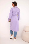 Dámský kabát v pase s límcem světle fialový UNI