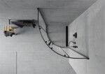 MEXEN - Rio sprchový kout čtvrtkruh 90 x 90, dekor, černá 863-090-090-70-30