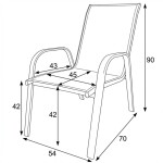 Zahradní židle, kov, síťovina, krémová, AZC-C1000 CRM