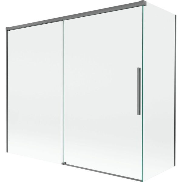 MEXEN/S - Rox vanová zástěna 2-křídlová posuvná 180 + 80 x 150, transparent, grafit metal 8C9-180-080-95-00