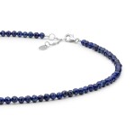 Korálkový náhrdelník Anais - Lapis Lazuli, stříbro 925/1000, Modrá 45 cm + 3 cm (prodloužení)