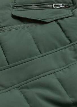 Zelená asymetrická dámská zimní bunda (M-21301) odcienie zieleni