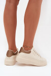 Dámské sneakersy na platformě Big Star SS274246 světle béžové 38