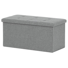 Taburet s úložným prostorem, šedá, jemně hrubá látka, TAB-462 GREY2