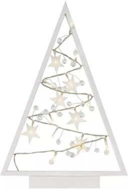Emos vánoční dekorace Led dekorace – svítící stromeček s ozdobami, 40 cm, 2x Aa