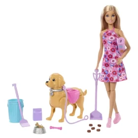 MATTEL Panenka Barbie s pejskem na procházce