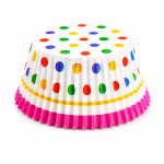 Cake star papírové košíčky na muffiny a cupcakes barevné 50x30 mm 100ks-vzor 21