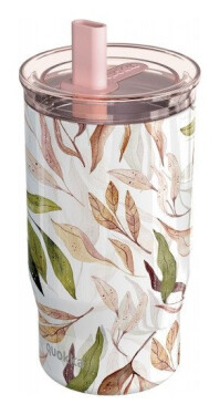 Nerezový termohrnek s brčkem Mist Falling Leaves 720ml