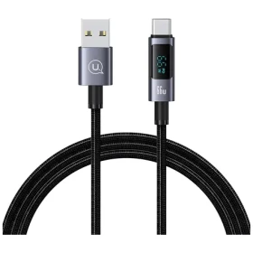 USAMS US-SJ673 Sufeng tmavě šedá / Nabíjecí a datový kabel / USB-C - USB-A / 66W / 6A / 1,2 m (SJ673USB01)