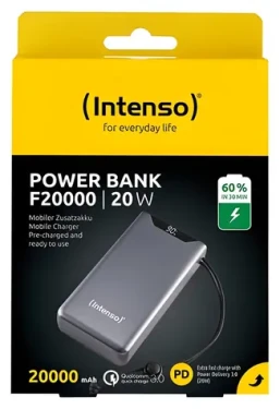 Intenso F20000 šedá / Powerbanka / 20000 mAh / PD 3.0 / QC 3.0 / USB-C / USB-A (7332054)