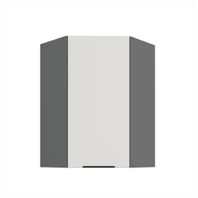 Horní rohová skříňka Aria ANT 60x60 GN-90 1F (45°) Barva korpusu: Antracit, Barva dvířek: WH - Crystal white AFM