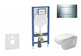 GEBERIT - Duofix Set předstěnové instalace, klozetu D-Code a sedátka softclose, tlačítko Sigma30, chrom/matný chrom SANI11CP1105