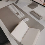 Eulenschnitt Podložka na pracovní stůl Heart Grey 80 x 40 cm, šedá barva, textil