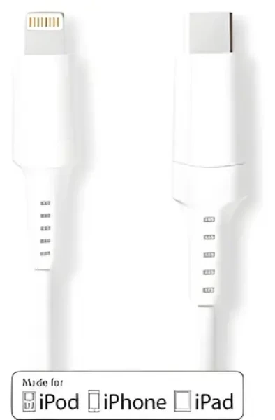 Nedis Lightning kabel 2 m bílá / Datový kabel / USB-C (M) - Lightning 8-pin (M) / 480 Mbps (CCGW39650WT20)