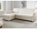 Rohová sedací souprava Livia, světle béžová látka, levý roh