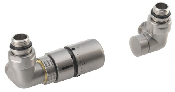 SAPHO - CORNER připojovací sada ventilů termostatická triaxiální, levé provedení, nerez mat CP1511LS