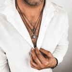 Inspirace 215 - Pánský set šperků - chirurgická ocel, kožené detaily, symbolika hvězd