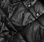 Černou oboustranná dlouhá bunda s kapucí (p22-6638-1) odstíny fialové 54