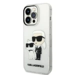 Pouzdro Karl Lagerfeld IML Glitter Karl and Choupette NFT iPhone 14 Pro Max čiré