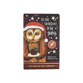 The English Soap Company Vánoční mýdlo Christmas Owl - 100 g, hnědá barva