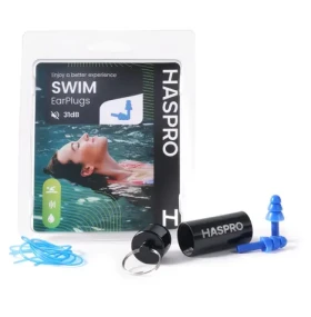 Haspro Swim modrá / Špunty do uší / plavání / silikonové / SNR 31 dB / 1 pár