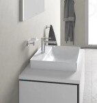 DURAVIT - DuraSquare Umyvadlová mísa 600x470 mm, bez přepadu, s otvorem pro baterii, DuraCeram, WonderGliss, bílá 23546000411