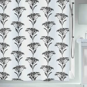 SPIRELLA Sprchový závěs NATURE Design bílý / motiv květin / 180 x 200 cm / polyester