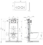 OMNIRES - Set: STRONGFRAME podomítkový rám + STEEL-R45 splachovací tlačítko, bílá mat STFWC1R45-RWM