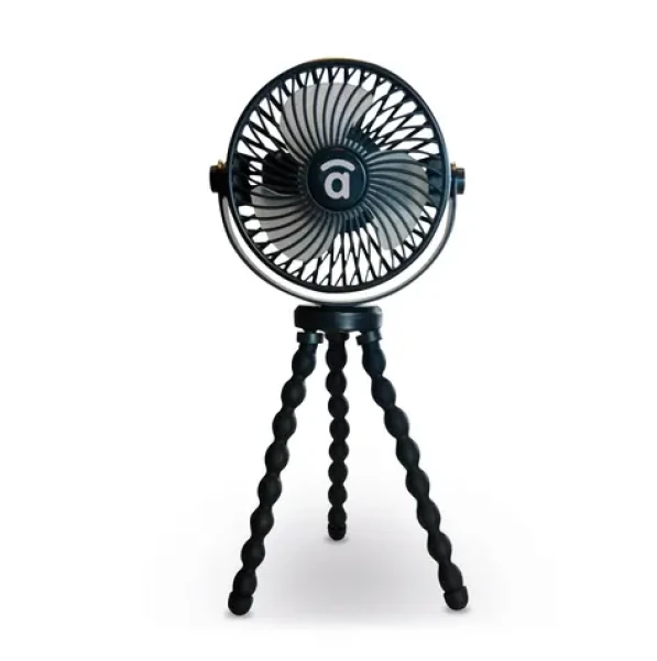 Asalvo Přenosný ventilátor na kočárek a autosedačku černá / Ventilátor / 4 rychlosti / USB nabíjení / 2000 mAh