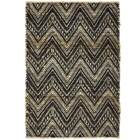 House Doctor Rohožka Monta Nature/Black 60 x 90 cm, černá barva, textil