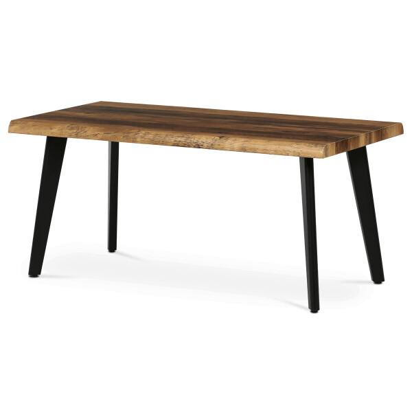 Stůl konferenční, 120x60x55 cm, MDF deska, dekor staré dřevo, kov, černý lak