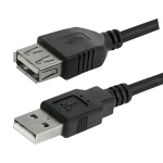 Logo černá / Prodlužovací kabel / USB 2.0 A-A / 1,8 m (17058)