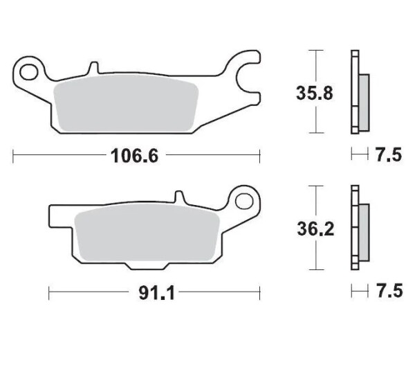 DP Brakes Brzdové destičky na Yamaha YFM 700 Grizzly Brzdové desky: Přední levá