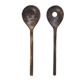 MADAM STOLTZ Salátový příbor Dark Mango Wood, přírodní barva, dřevo
