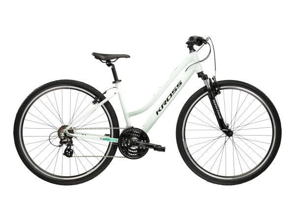 KROSS EVADO 2.0 LADY, rám 17" (M), model 2025, pneu 28", barva mátová/černá - ZDARMA dopravné, seřízení, odborná montáž a sada světel! (Záruka nejlepší ceny. Nalezli jste někde lepší cenu? Napište nám a zkusíme ji trumfnout! )