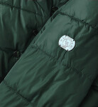 Asymetrická dámská zimní bunda v lahvově zelené barvě (m-21113) odstíny zelené S (36)