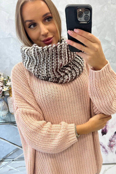 KN16 Dámská čepice ecru+mocca UNI
